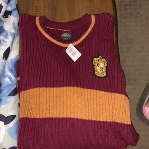 Harry Potter Maroon and Gold Sweater Gryffindor Wool